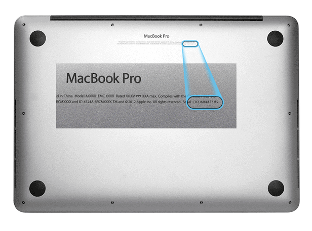 How to find MacBook serial number for model identification